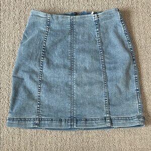 Free People Classic Light Blue Denim Mini Skirt